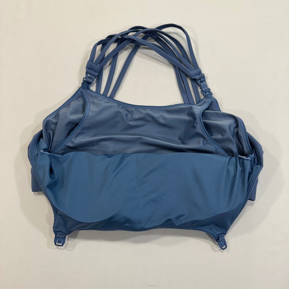 Sweat & Milk Strappy Nursing Sports Bra Womens Size M Blue Ribbed | Athleisure - Picture 2 of 9